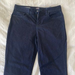 NYDJ Size 12 Dark Wash Marilyn Straight Cut Jeans